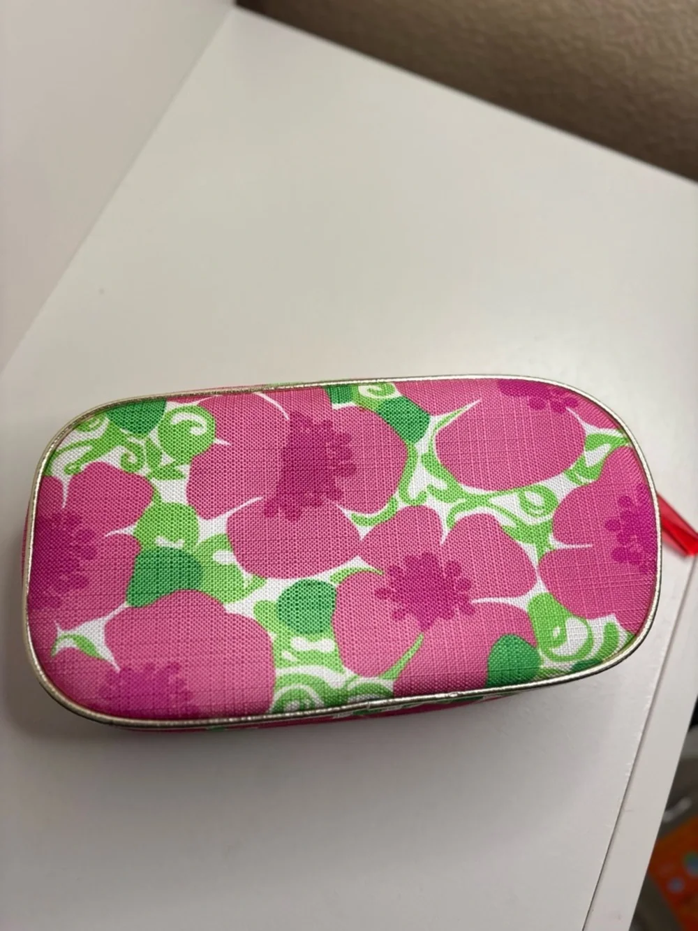 Lilly Pulitzer x Estée Lauder Floral Makeup Bag Pink Green Cosmetic Travel Case
